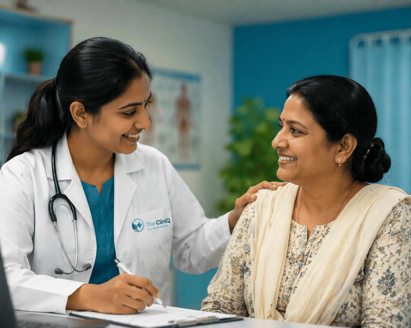 Healthcare professional assisting a patient